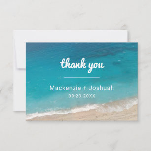 Carte De Remerciements Sand Shore Beach Destination Mariage