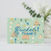 Carte De Remerciements Sandcastle Beach Day Baby shower d'anniversaire (Debout devant)