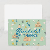 Carte De Remerciements Sandcastle Beach Day Baby shower d'anniversaire (Devant / Derrière)