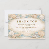 Carte De Remerciements Sandy Shore Seashell Wedding (Devant)