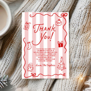 Carte De Remerciements Santa Baby! Baptême de bébé de Noël Fantaisiste
