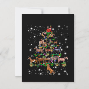 Carte De Remerciements Sapin de Noël de Cheval Couverte Par Lampe Torche