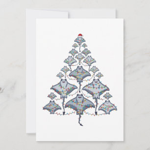 Carte De Remerciements Sapin de Noël raie pastenague Chapeau de Père Noël