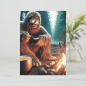 Carte De Remerciements Sasquatch au feu de camp (Debout devant)