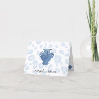 Carte De Remerciements Saule bleu Chinoiserie Leopard Ginger Jars