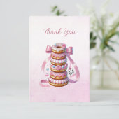 Carte De Remerciements Saupoudrer les bouts de ruban rose (Debout devant)