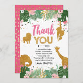 Carte de remerciements sauvage d'animaux (Devant / Derrière)