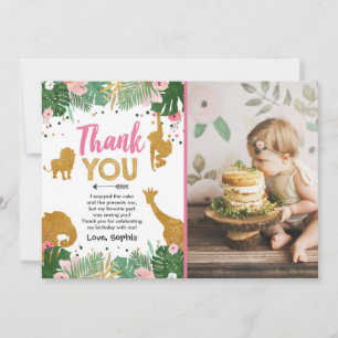 Carte de remerciements sauvage d'animaux