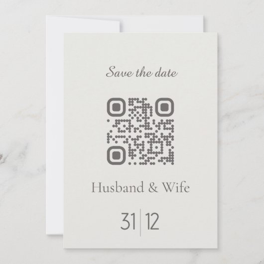 Carte De Remerciements Sauvegarder la date QR Code Mariage Card (Devant)