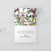 Carte De Remerciements Savoureux Olives Toscane Mariage d'aquarelle (Intérieur)