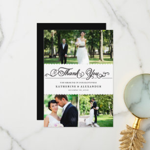 Carte De Remerciements Scénario romantique à bande de paille Mariage mult