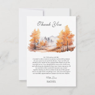 Carte De Remerciements Scène de mariage automnal en forêt d'automne