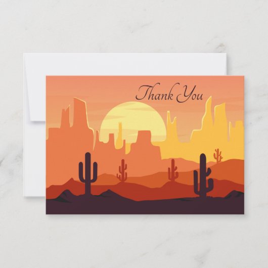 Carte De Remerciements scène désert mignon ajouter du sentiment  (Devant)