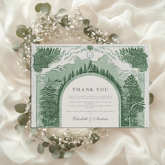 Carte De Remerciements Scène Forêt Romantique