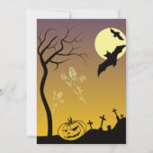 Carte De Remerciements Scène Haunted Graveyard Halloween, Halloween (Devant)