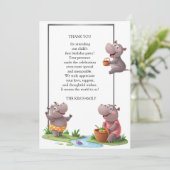 Carte De Remerciements Scène hippo amusante (Debout devant)