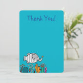 Carte De Remerciements Scène mignonne de poissons d'éléphant avec le (Debout devant)