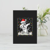 Carte De Remerciements schnauzer père Noël lumière Noël t (Debout devant)