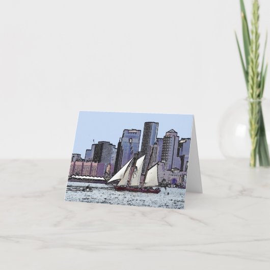 Carte De Remerciements Schooner Cruise—merci (Devant)