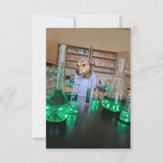 Carte De Remerciements Scientist Funny mignon chien costume de livre de c