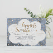 Carte De Remerciements Scintillement de scintillement peu de baby shower (Debout devant)