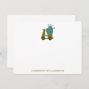 Carte De Remerciements Scooter de course Alien Cute Stationery personnali