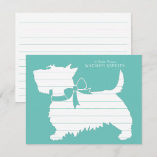Carte De Remerciements Scottish Terrier Scotty Chien Chien Puppy Scottie