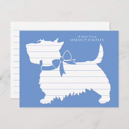 Carte De Remerciements Scottish Terrier Scotty Chien écossais Chien Chien (Devant / Derrière)