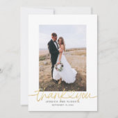 Carte De Remerciements Script à la main avec Mariage de photos de coeur (Devant)