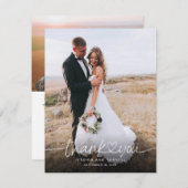 Carte De Remerciements Script à la main avec Mariage de photos de coeur (Devant / Derrière)