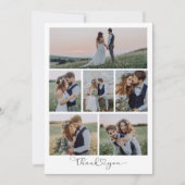 Carte De Remerciements Script avec Mariage multiphoto Heart (Devant)