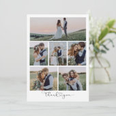 Carte De Remerciements Script avec Mariage multiphoto Heart (Debout devant)