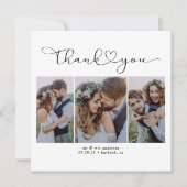 Carte De Remerciements Script avec Mariage multiphoto Heart (Devant)
