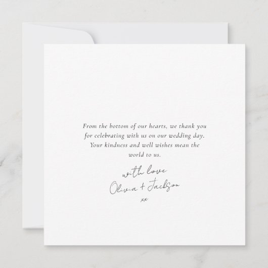 Carte De Remerciements Script avec Mariage multiphoto Heart (Dos)