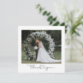 Carte De Remerciements Script avec Mariage multiphoto Heart (Debout devant)