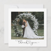 Carte De Remerciements Script avec Mariage multiphoto Heart (Devant)