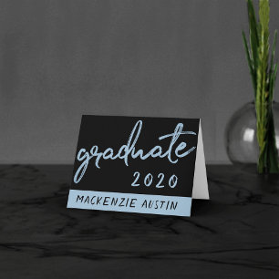 Carte De Remerciements Script Bleu clair   Brosse à oeufs Robin