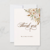 Carte De Remerciements Script botanique Rose d'automne rustique (Devant)