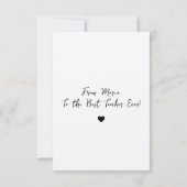 Carte De Remerciements Script chic Poème d'appréciation minimale pour ens (Dos)