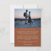 Carte De Remerciements Script classique en terre cuite avec Mariage photo (Dos)