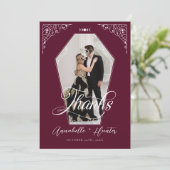 Carte De Remerciements Script Coffin Photo gothique Mariage d'Halloween (Debout devant)