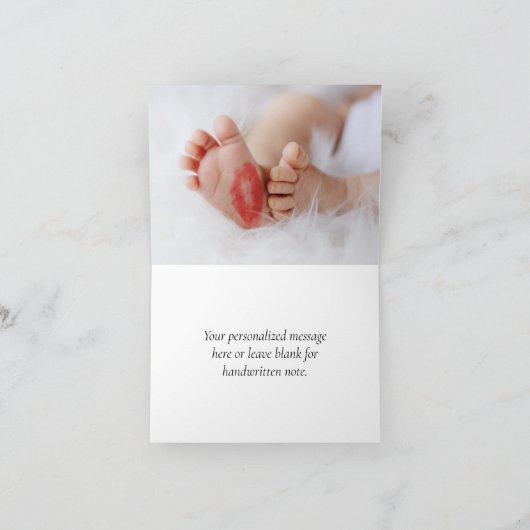 Carte De Remerciements Script d'automne simple | Photo de coeur orange br (Intérieur)