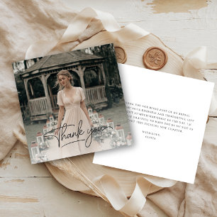 Carte De Remerciements Script de Baby Shower de Mariage avec Superpositio