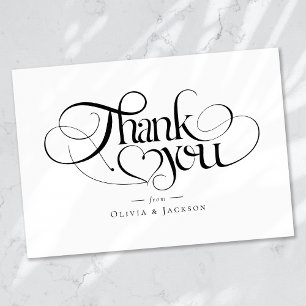 Carte De Remerciements Script de calligraphie chic Mariage personnalisé