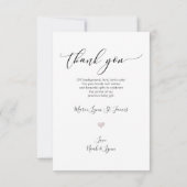 Carte De Remerciements Script de calligraphie de l'Merci de Baby shower (Dos)