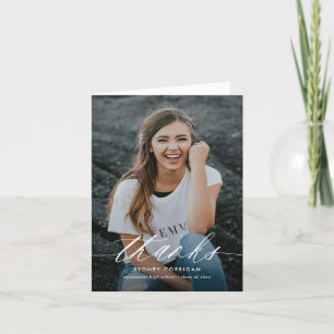 Carte De Remerciements Script de calligraphie Deux diplômes de photo plié