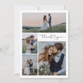 Carte De Remerciements Script de calligraphie Mariage multiphoto (Devant)