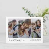 Carte De Remerciements Script de calligraphie Mariage multiphoto (Debout devant)
