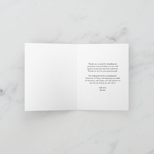 Carte De Remerciements Script de calligraphie moderne décontracté Diplôme (Intérieur)