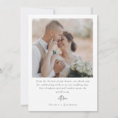 Carte De Remerciements Script de calligraphie romantique Mariage photo mu (Dos)